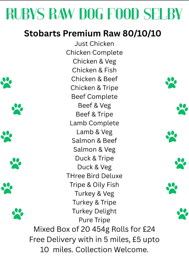 Stobarts Premium Raw 80/10/10 flavours list